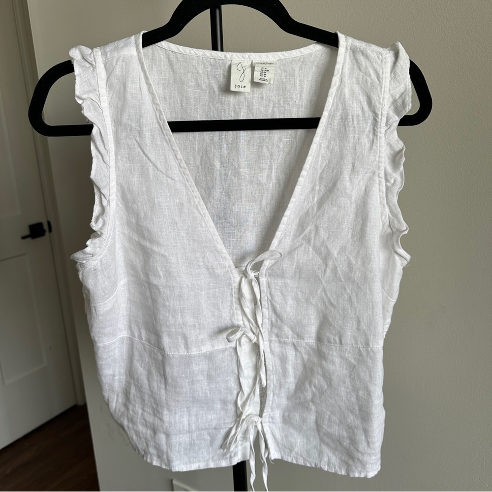 Joie White Sleeveless Blouse